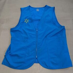 Walmart Associate Employee Worker Uniform Stretch Vest Blue Zip Front Men-M-6347